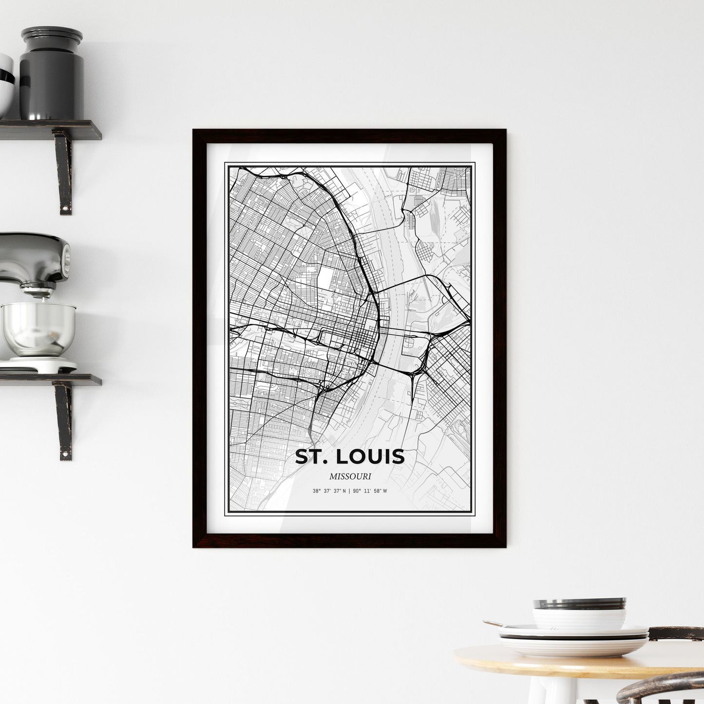 St. Louis Missouri - Minimal City Map