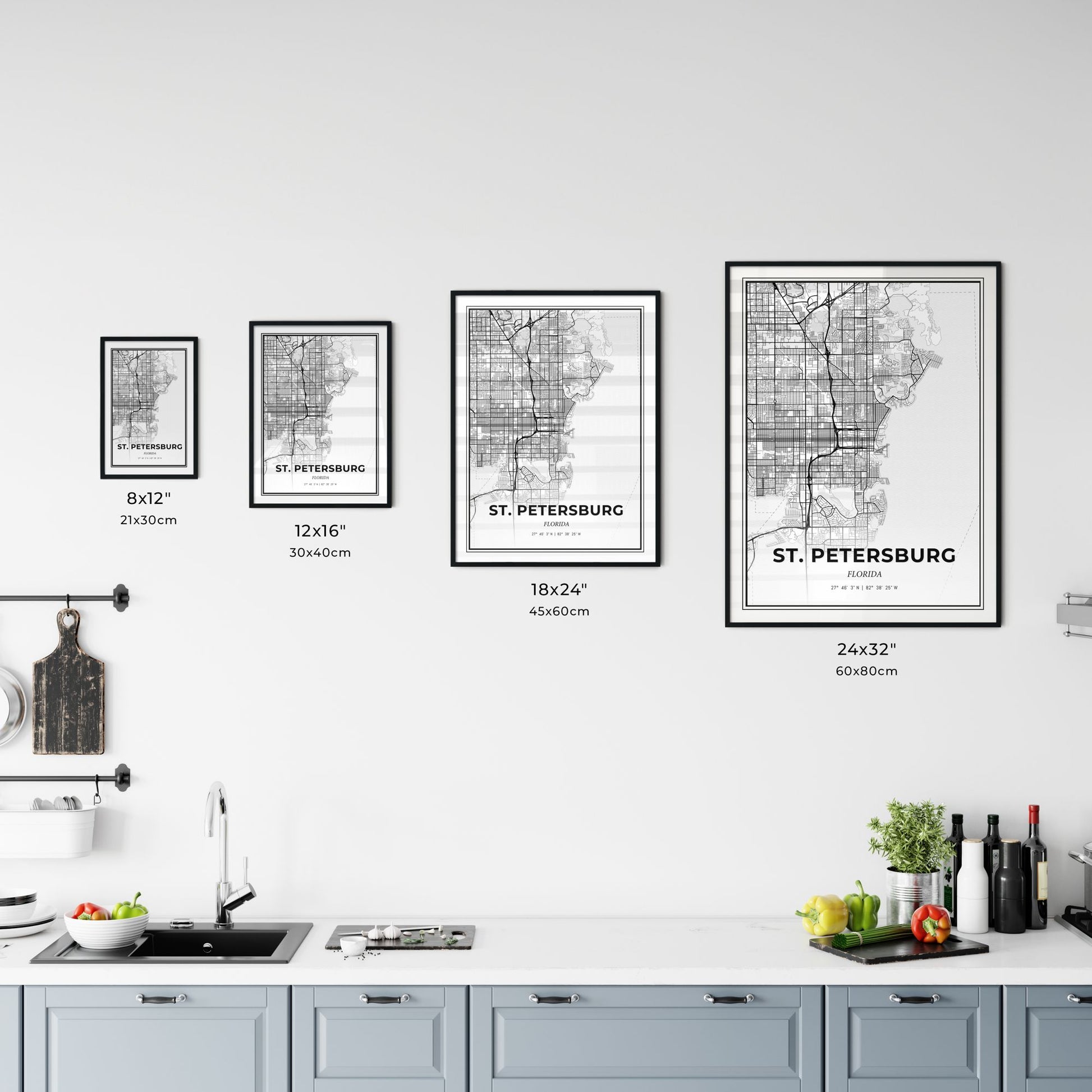 St. Petersburg Florida - Customizable Modern City Map