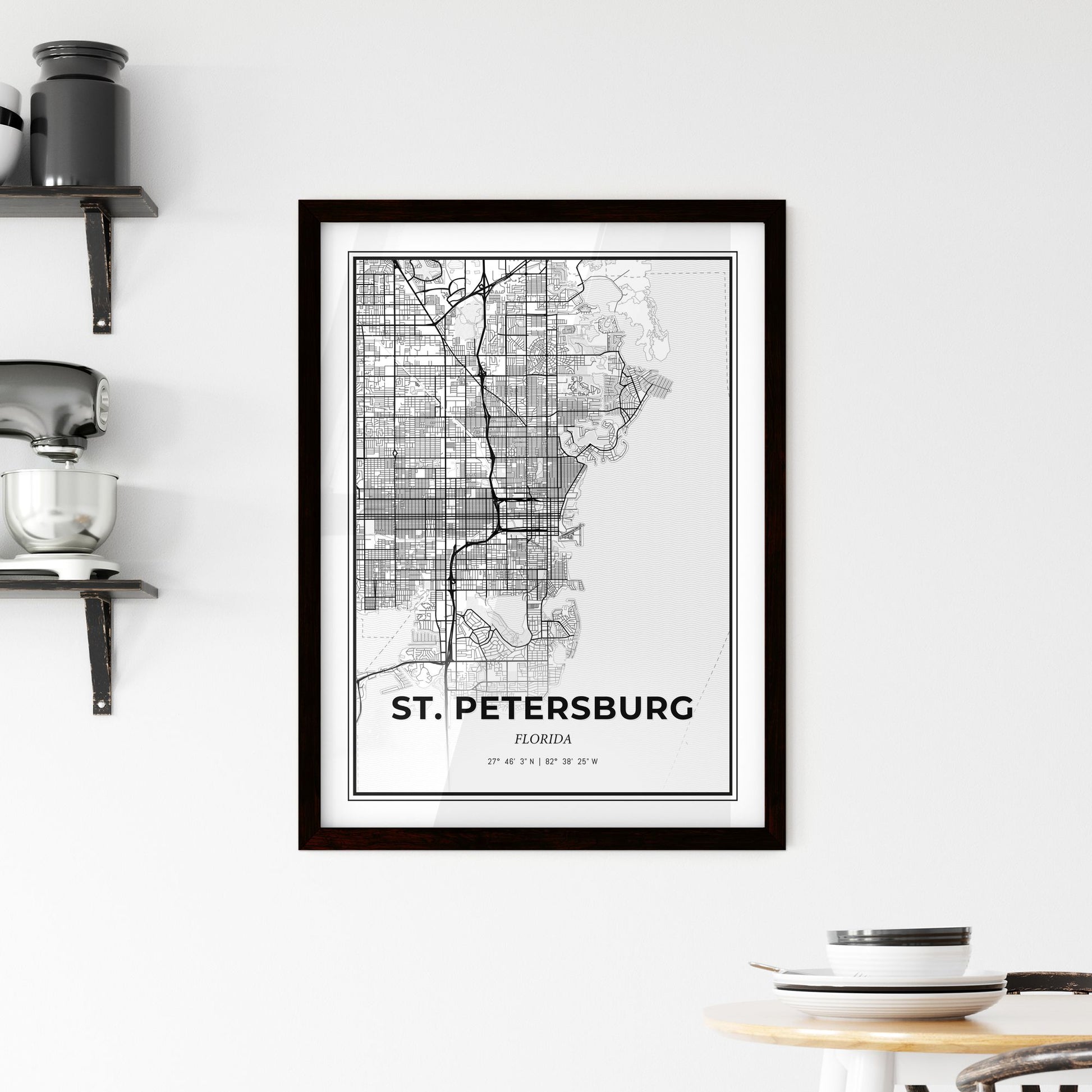 St. Petersburg Florida - Minimal City Map