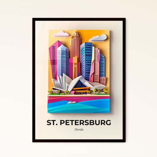 Vivid St. Petersburg, Florida - a paper cut of a city with a boat