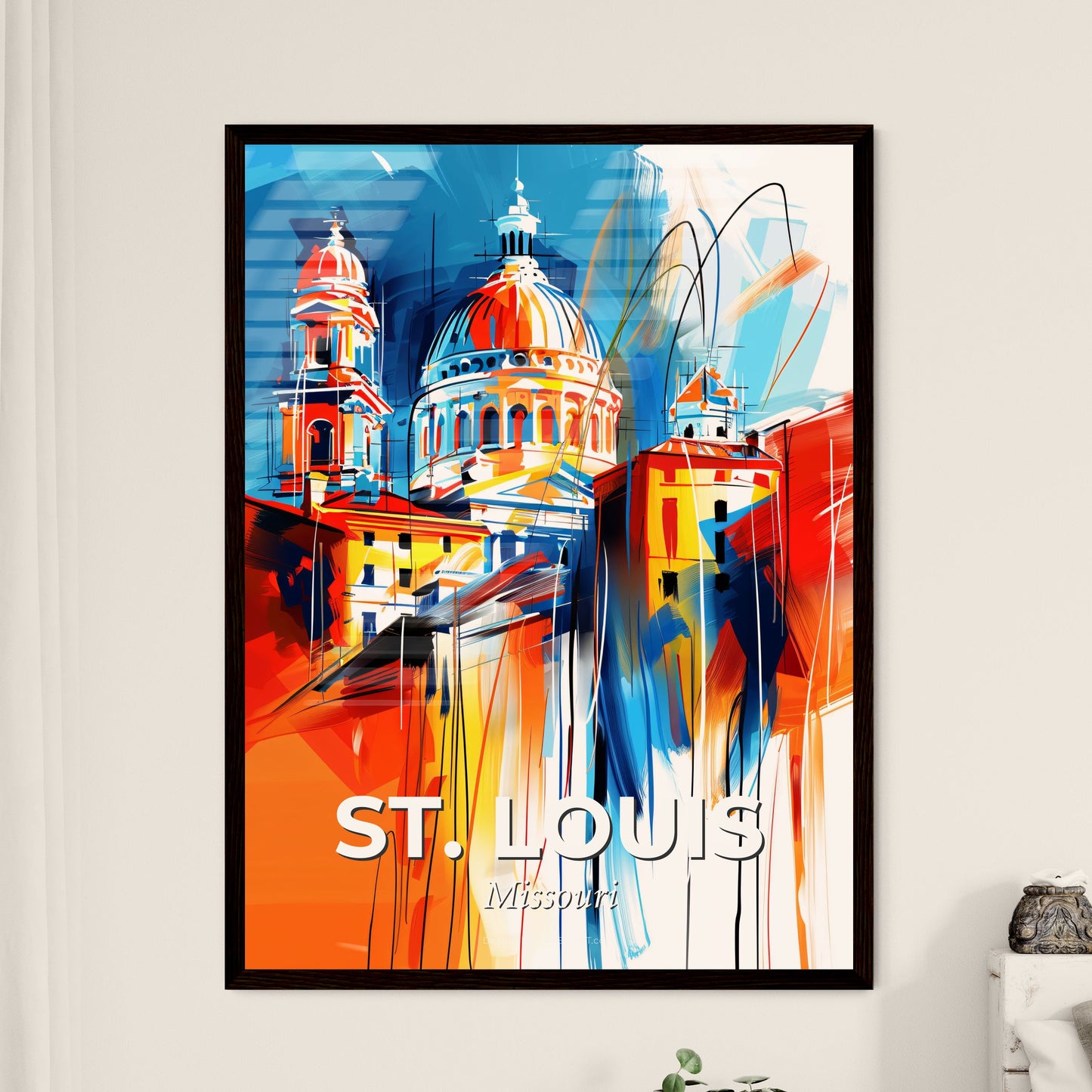 Vibrant St. Louis, Missouri - A Painting Of A Building With A Dome