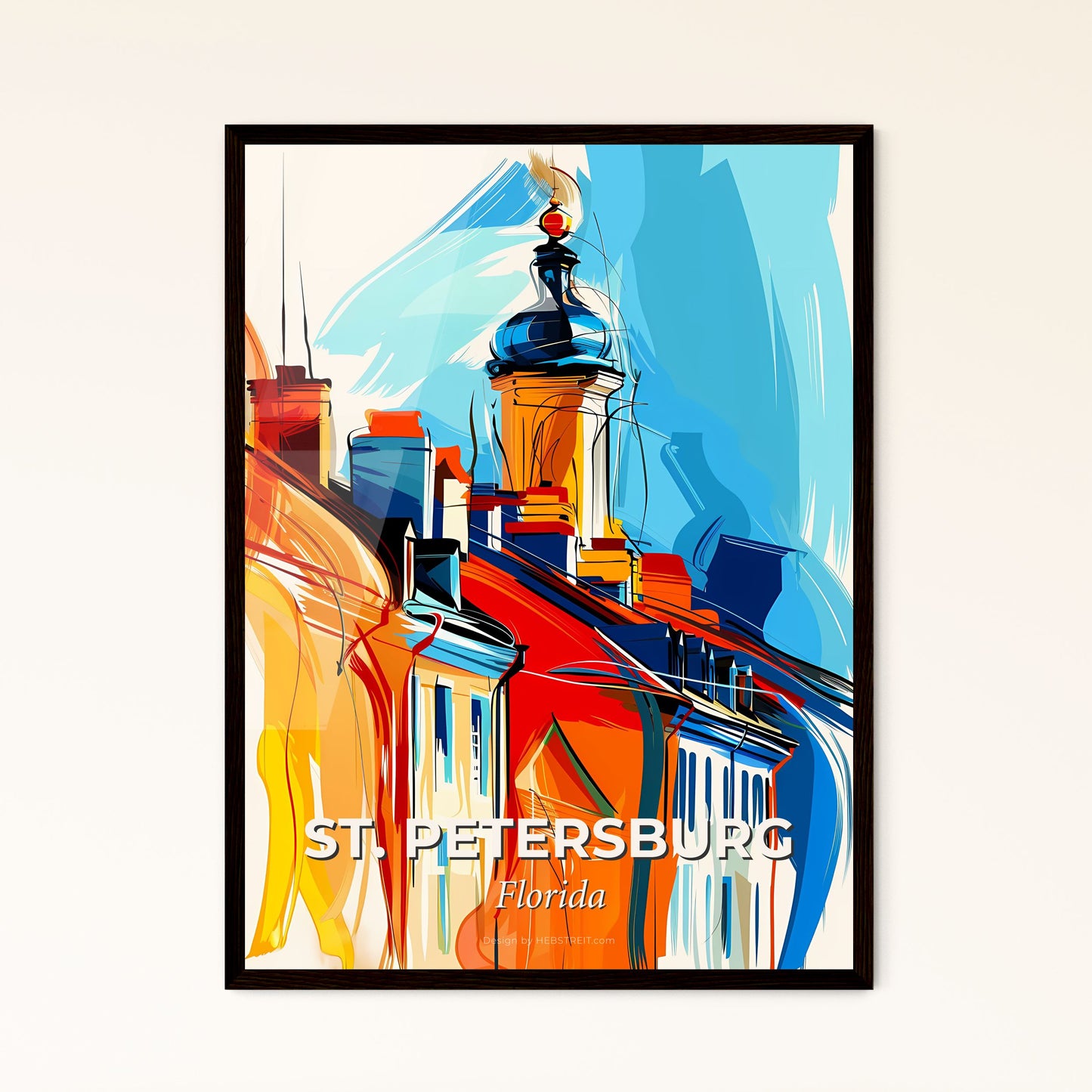 Vibrant St. Petersburg, Florida - A Colorful Painting Of Buildings