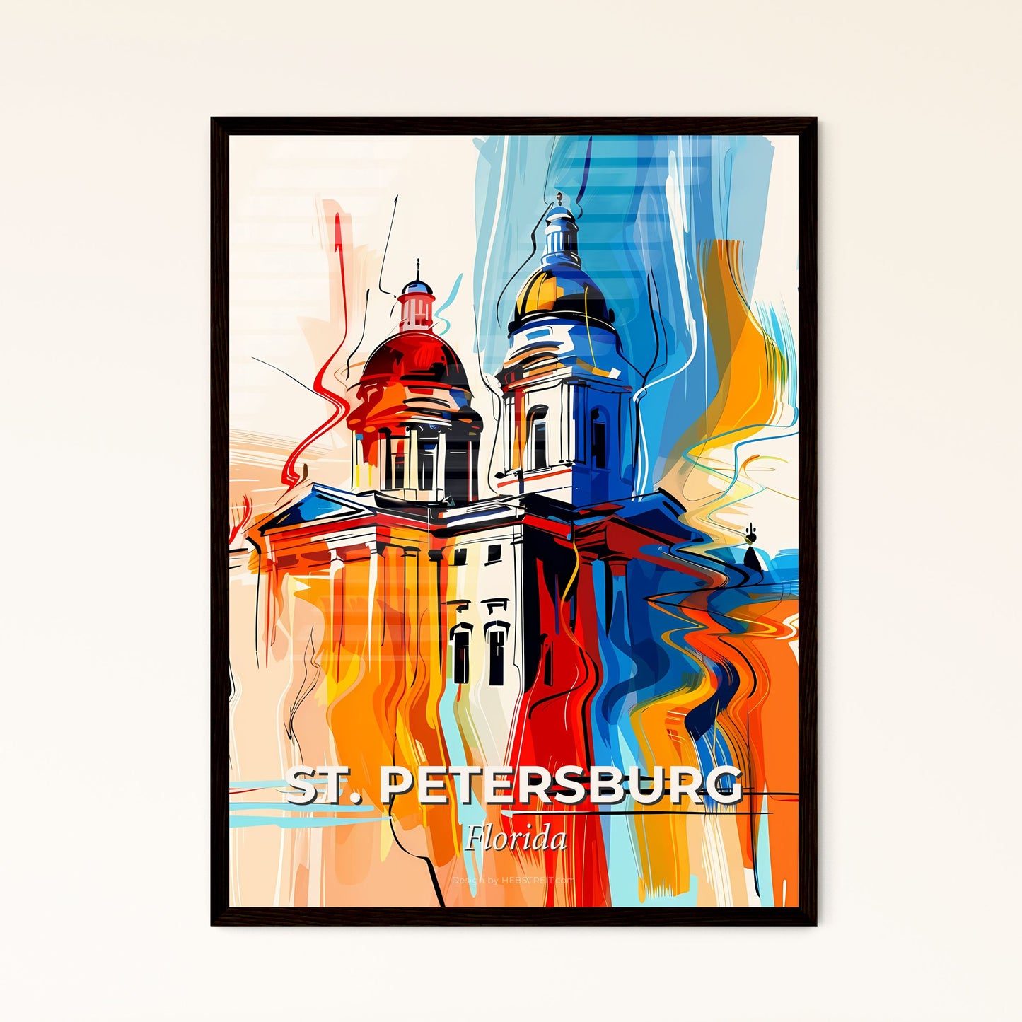 Vibrant St. Petersburg, Florida - A Painting Of A Building With Colorful Paint