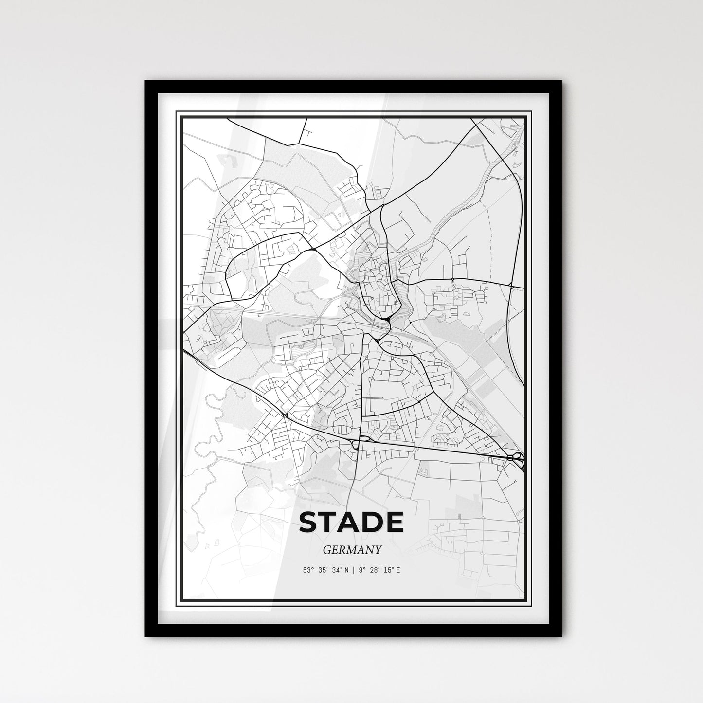 Stade Germany - Scandinavian Style City Map for Modern Home Decor