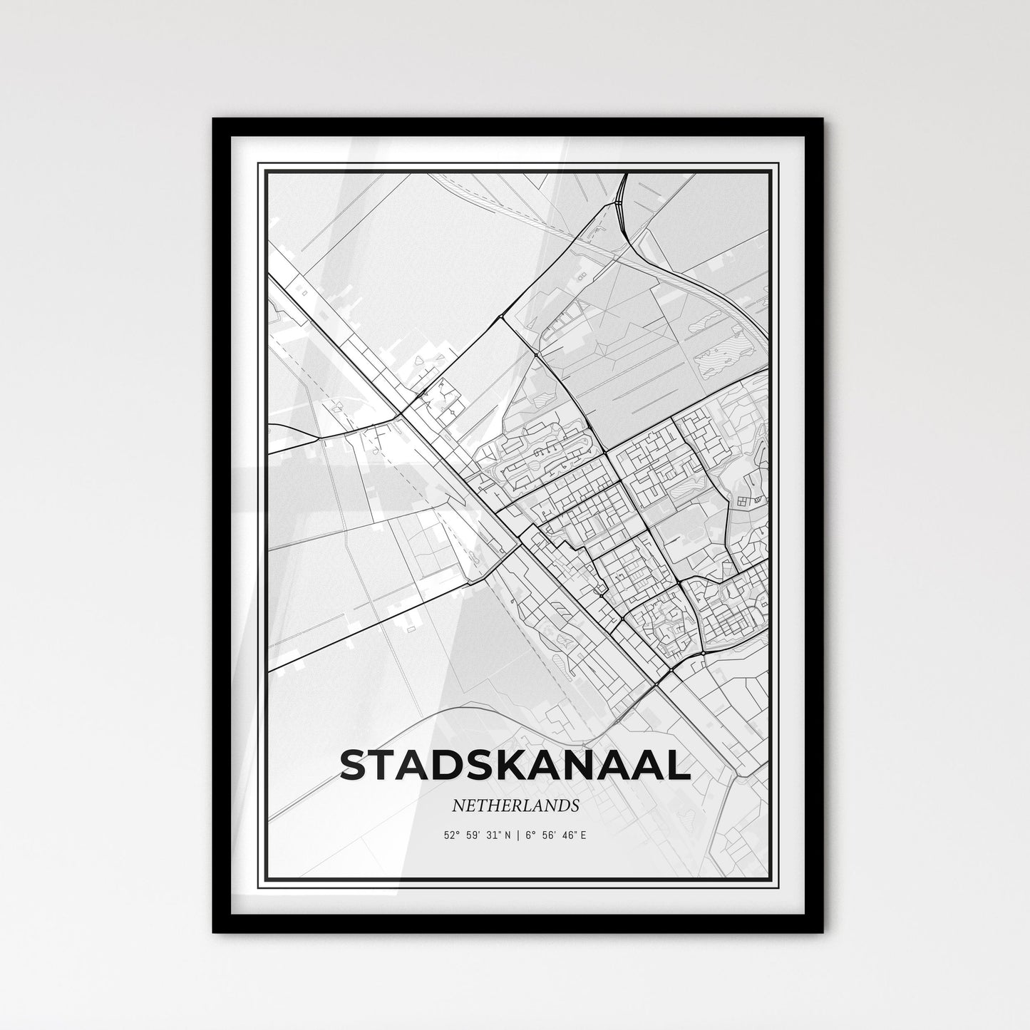  Stadskanaal Netherlands - Scandinavian Style City Map for Modern Home Decor