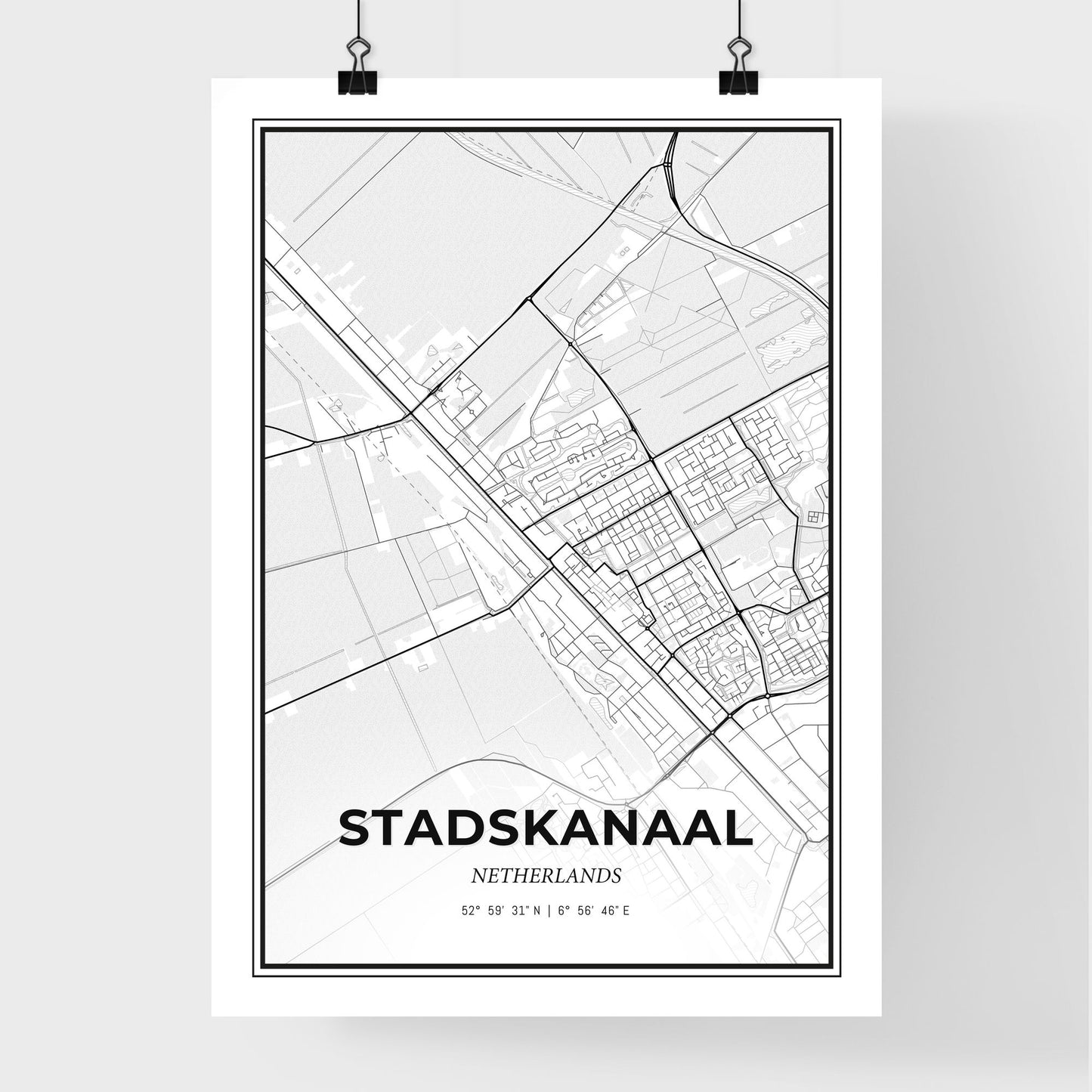  Stadskanaal Netherlands - Premium City Map Poster