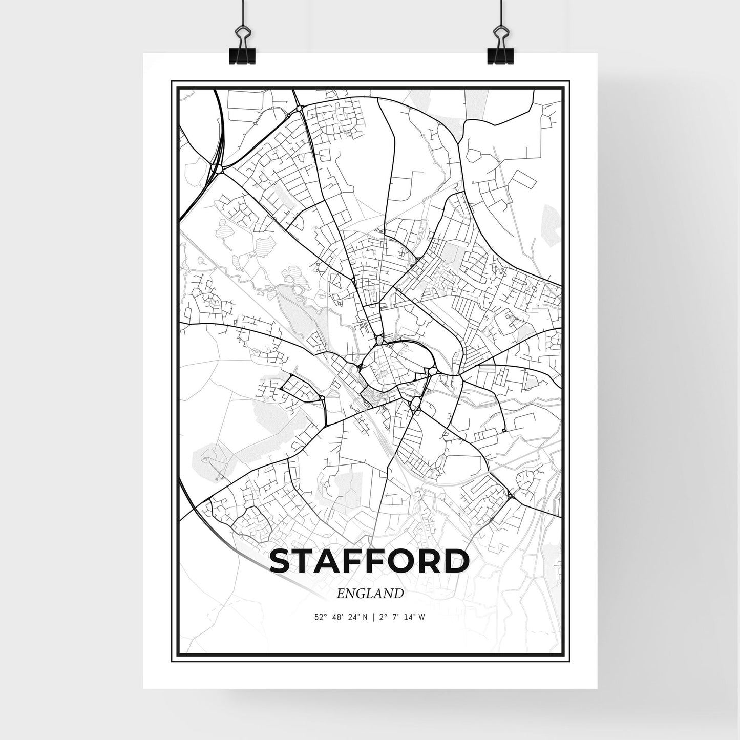 Stafford England - Premium City Map Poster