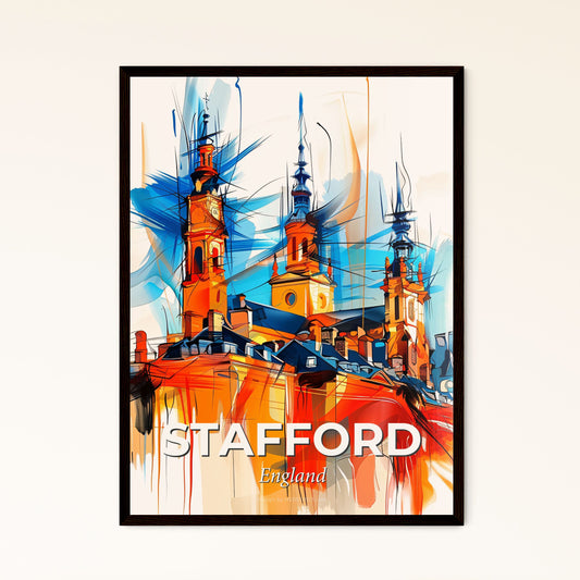 Vibrant Stafford, England - A Painting Of A Building With Towers