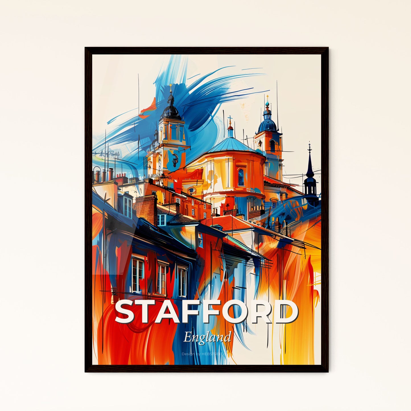 Vibrant Stafford, England - A Painting Of A Building