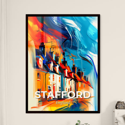 Vibrant Stafford, England - A Colorful Painting Of A Row Of Houses