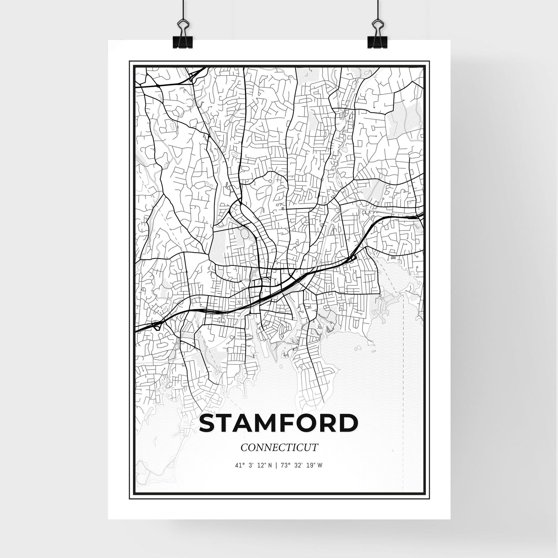 Stamford Connecticut - Premium City Map Poster