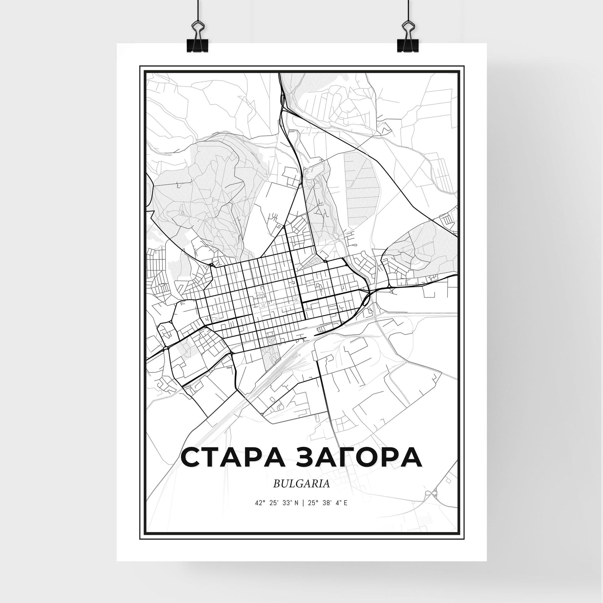 Stara Zagora Bulgaria - Premium City Map Poster