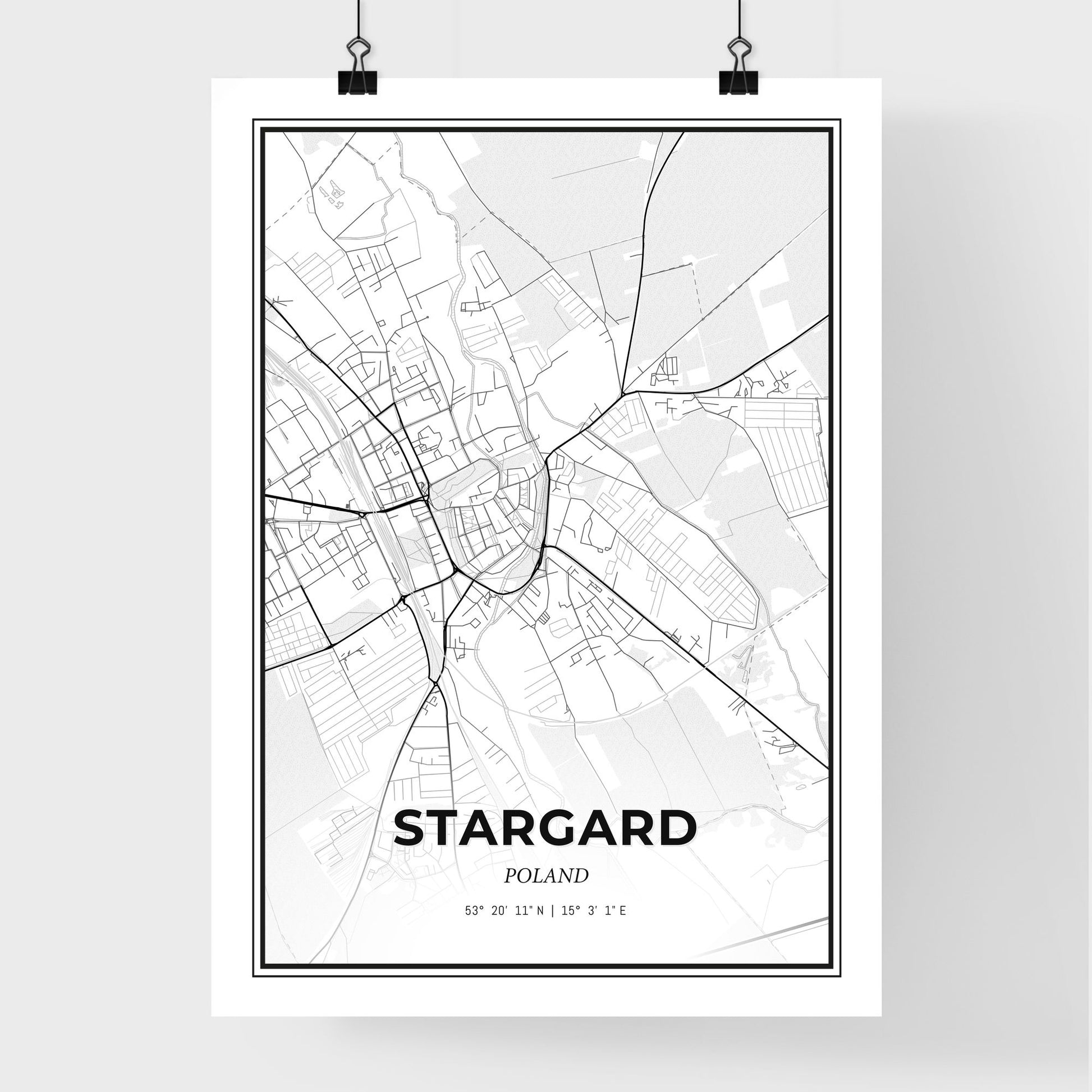 Stargard Poland - Premium City Map Poster