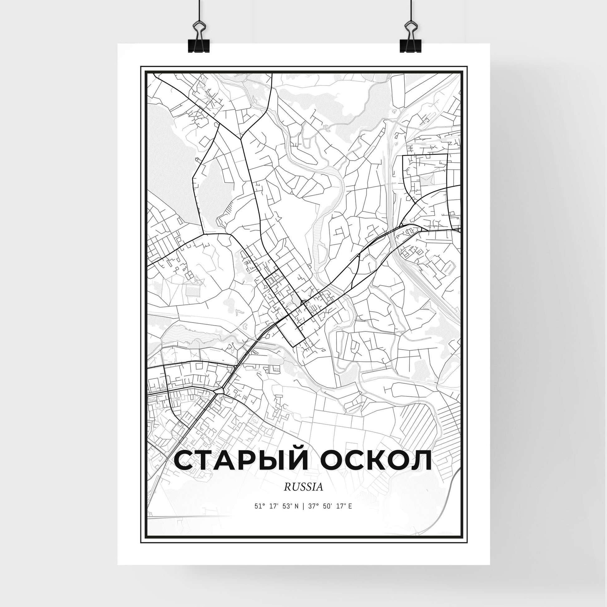 Stary Oskol Russia - Premium City Map Poster