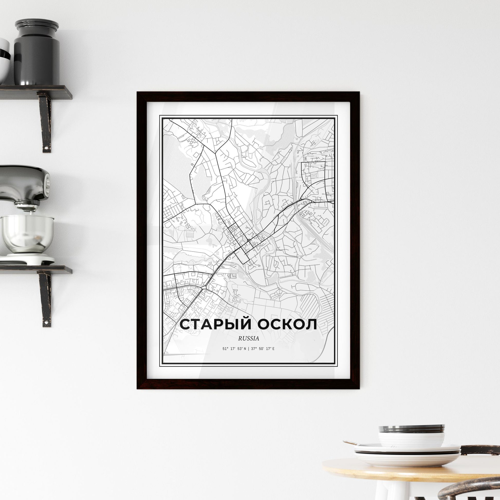 Stary Oskol Russia - Minimal City Map