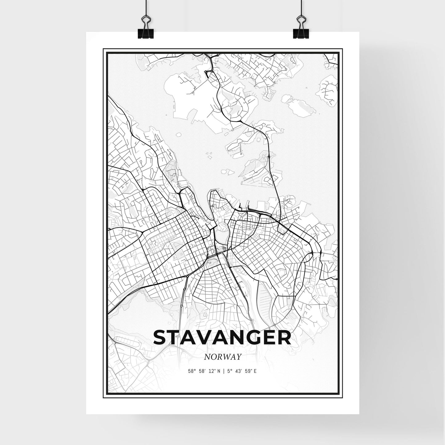 Stavanger Norway - Premium City Map Poster