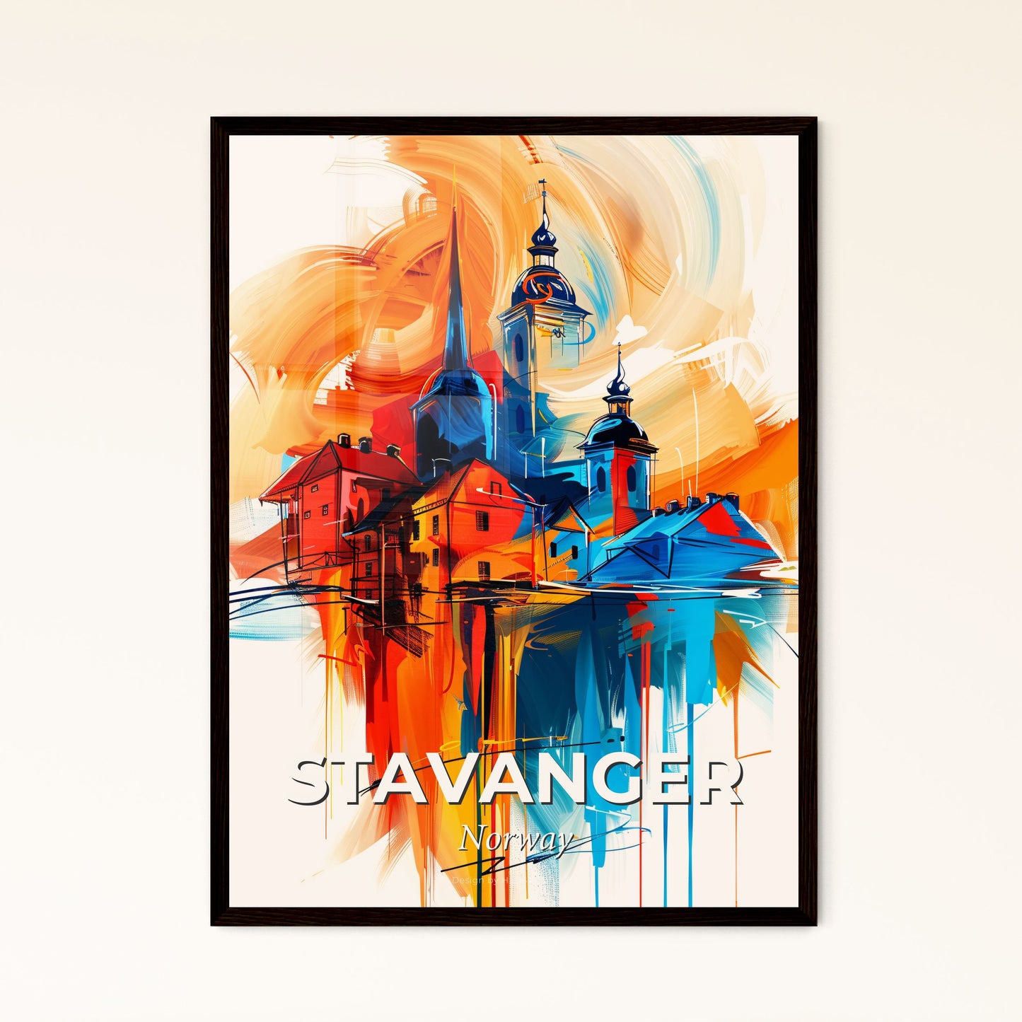 Vibrant Stavanger, Norway - A Painting Of A City