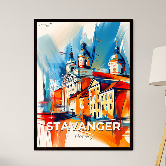 Vibrant Stavanger, Norway - A Painting Of A Building With A Couple Of Domes