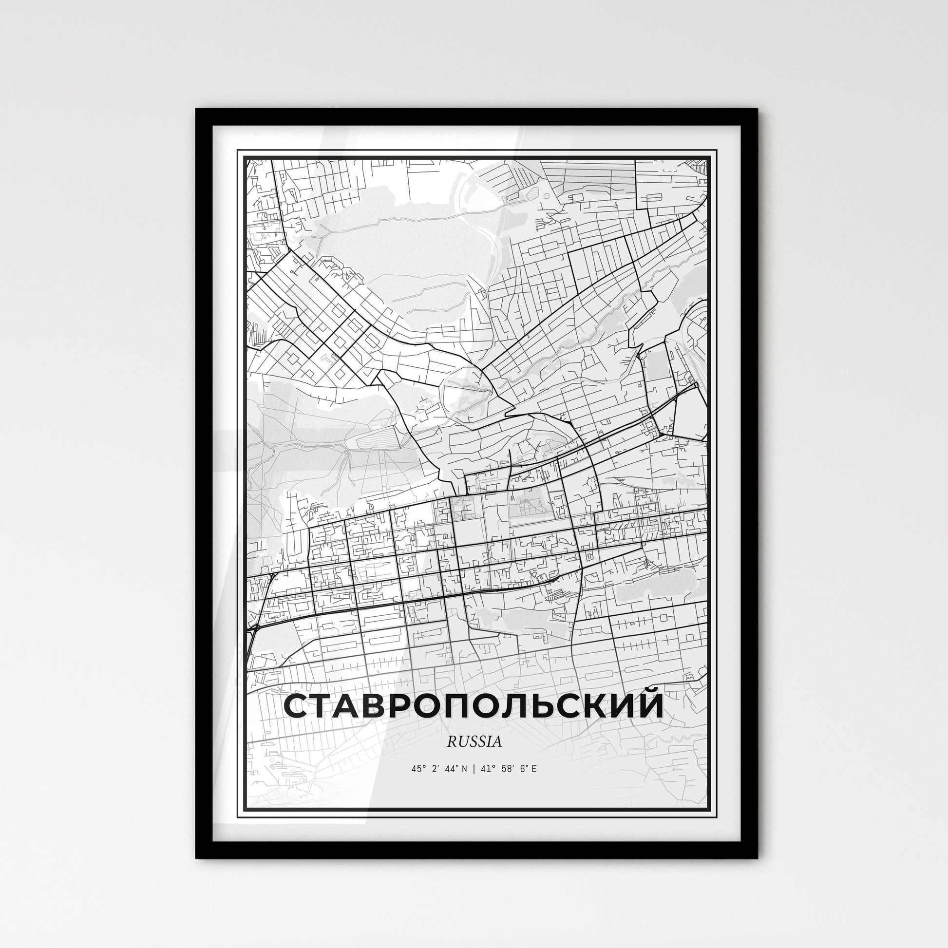 Stavropol Russia - Scandinavian Style City Map for Modern Home Decor