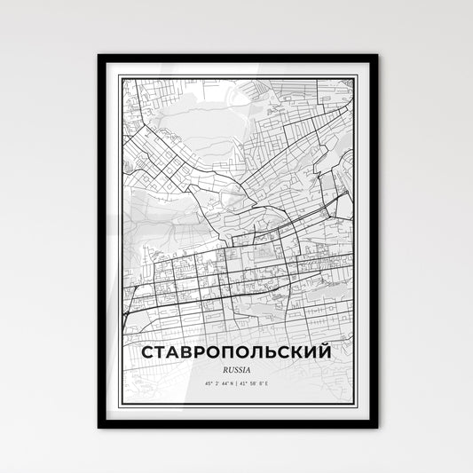 Stavropol Russia - Scandinavian Style City Map for Modern Home Decor