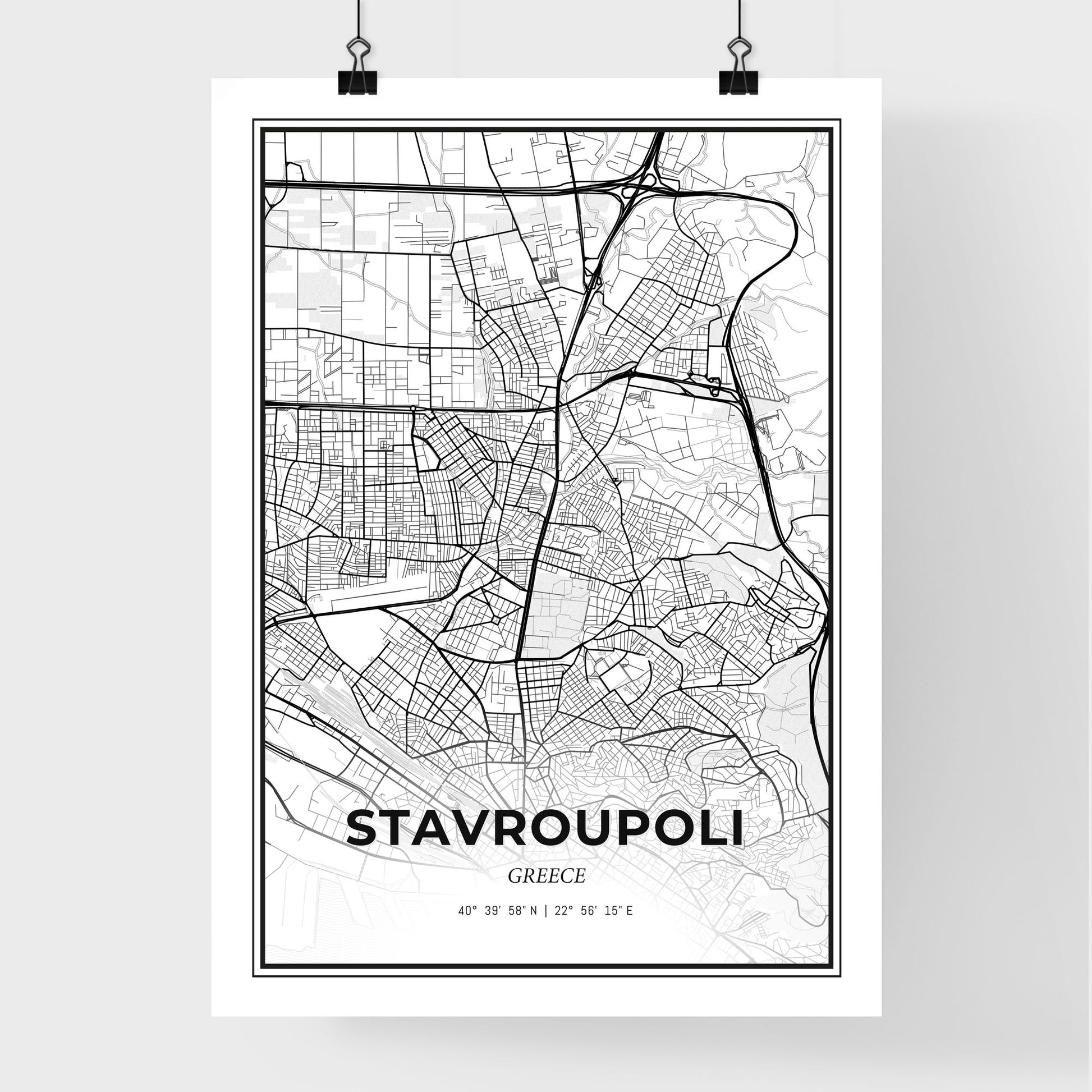 Stavroupoli Greece - Premium City Map Poster