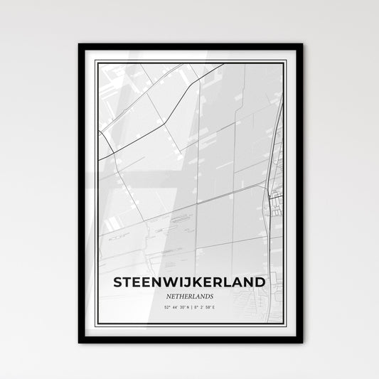  Steenwijkerland Netherlands - Scandinavian Style City Map for Modern Home Decor