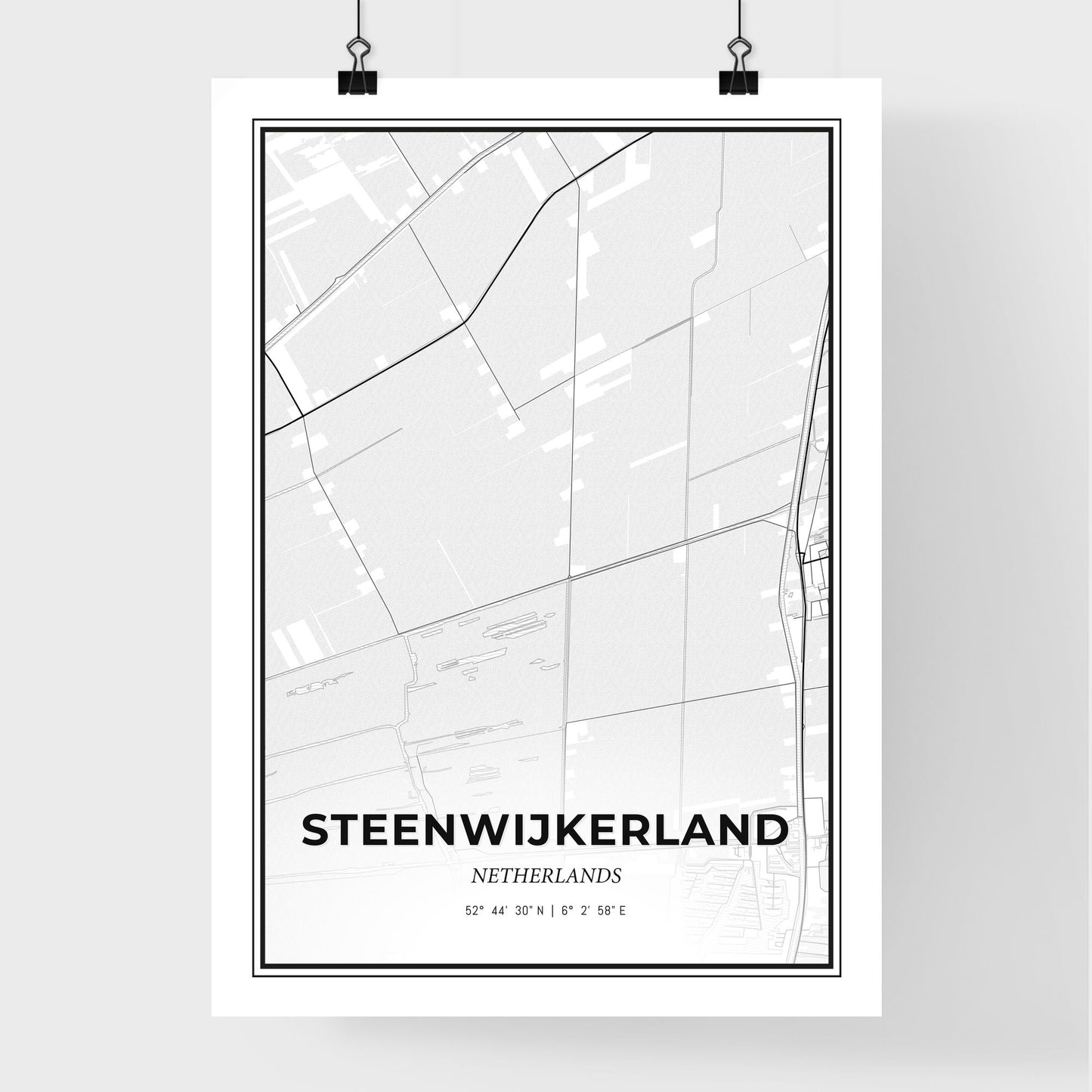  Steenwijkerland Netherlands - Premium City Map Poster