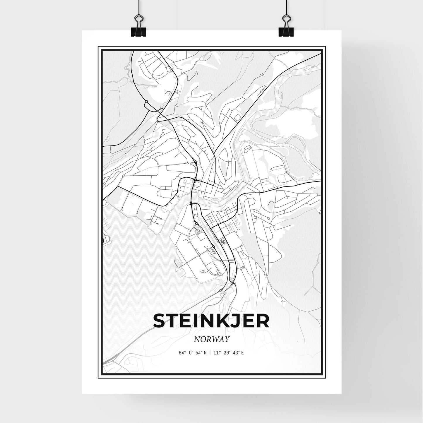 Steinkjer Norway - Premium City Map Poster