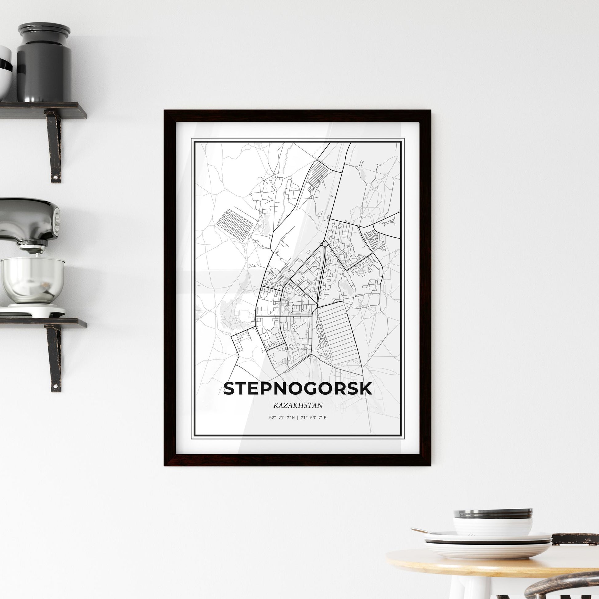 Stepnogorsk Kazakhstan - Minimal City Map