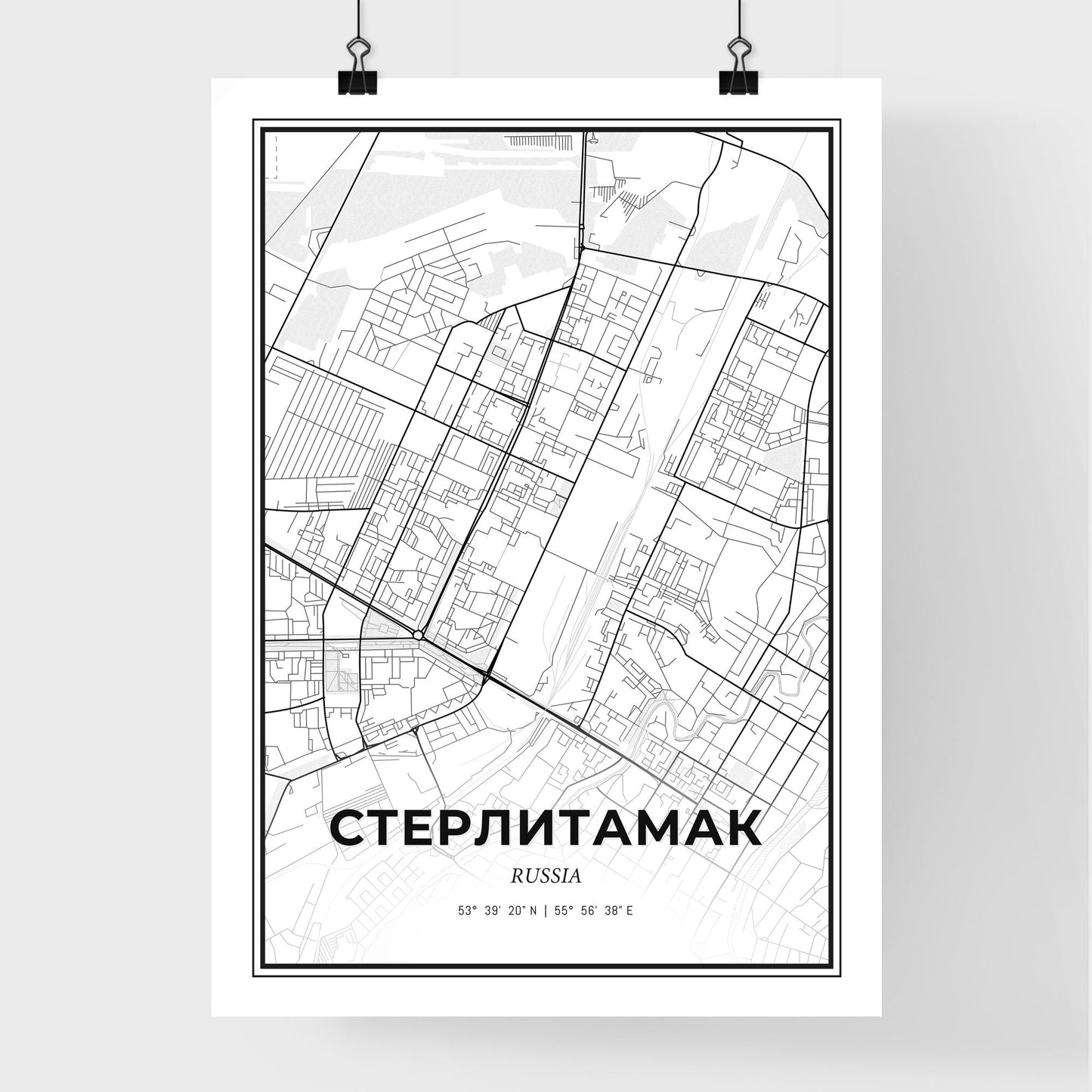 Sterlitamak Russia - Premium City Map Poster