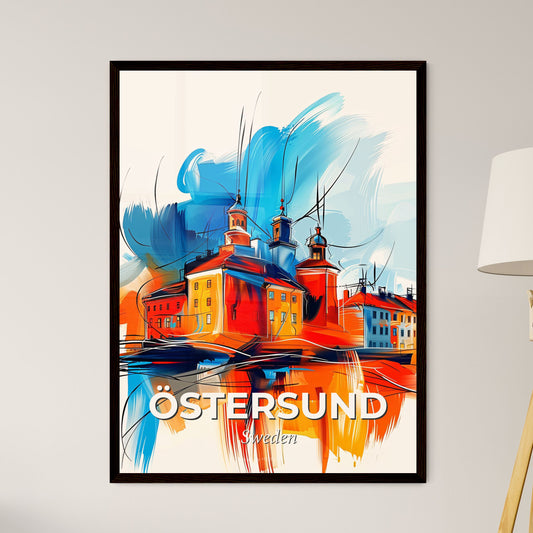 Vibrant Östersund, Sweden - A Painting Of A Building