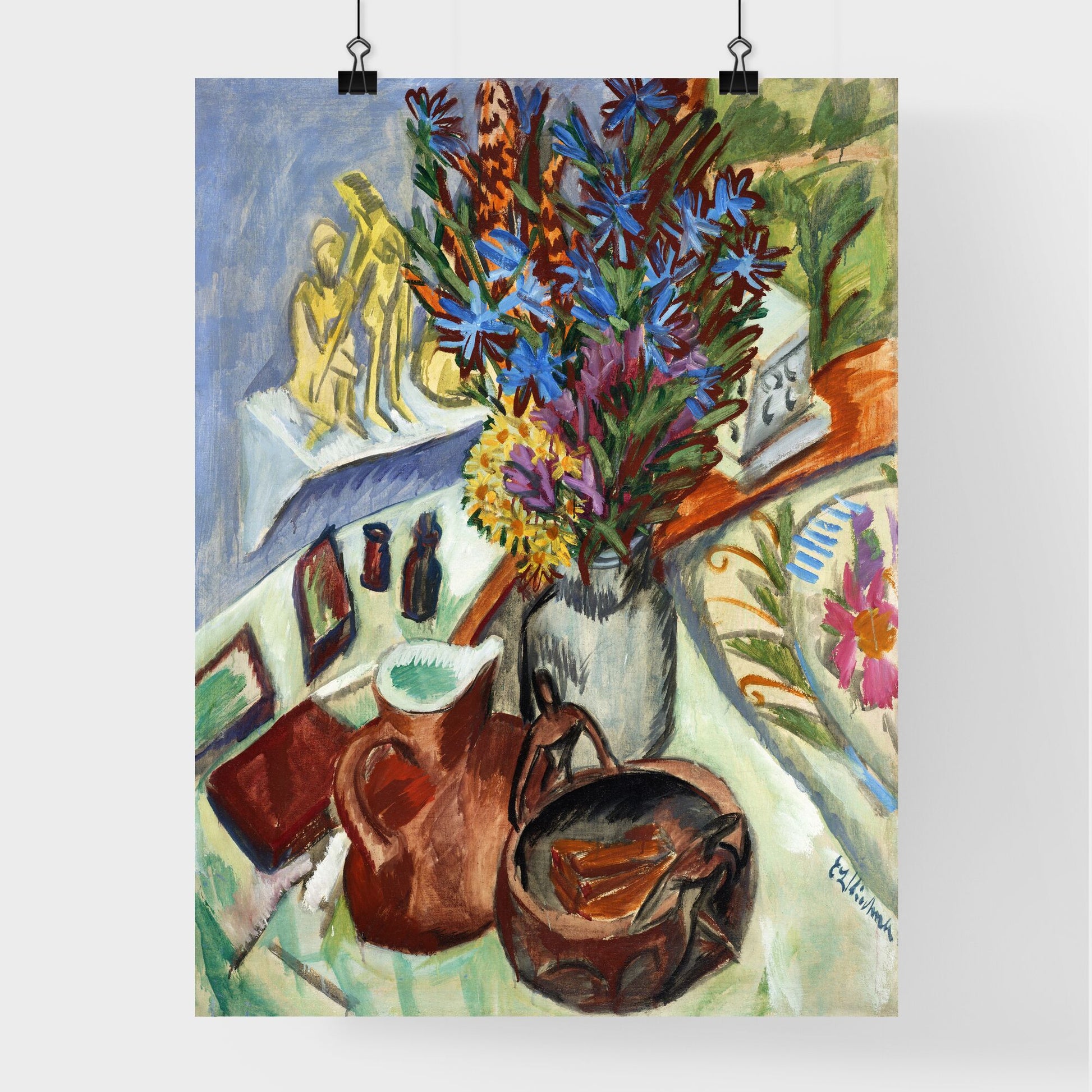 Still Life with Jug and African Bowl – Ernst Ludwig Kirchner Poster