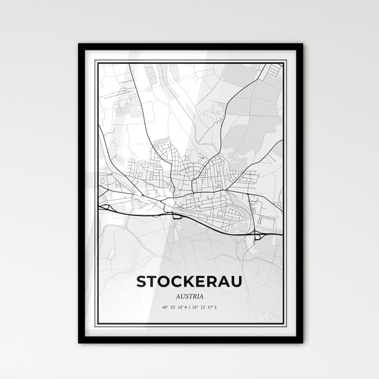 Stockerau Austria - Scandinavian Style City Map for Modern Home Decor