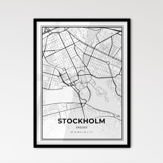 Stockholm Sweden - Scandinavian Style City Map for Modern Home Decor