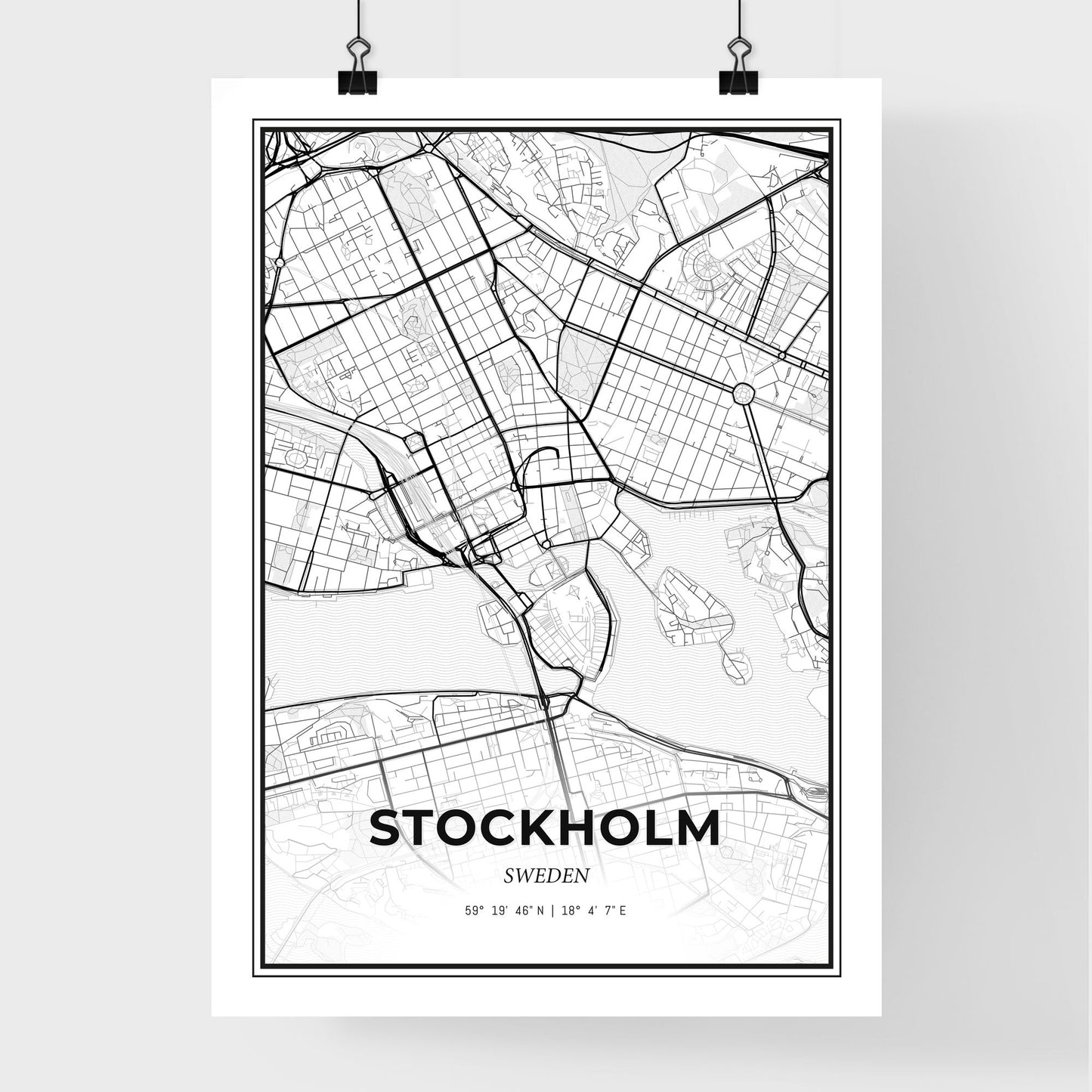 Stockholm Sweden - Premium City Map Poster