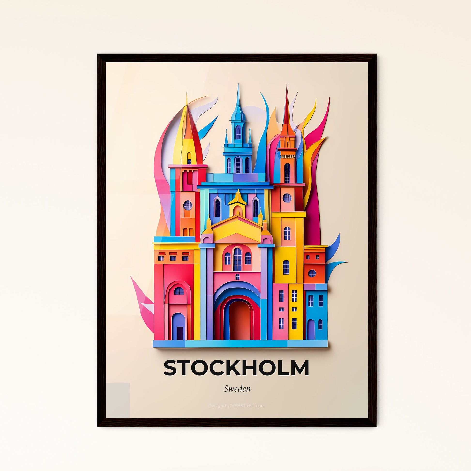 Vivid Stockholm, Sweden - a colorful castle with a fire coming out of it