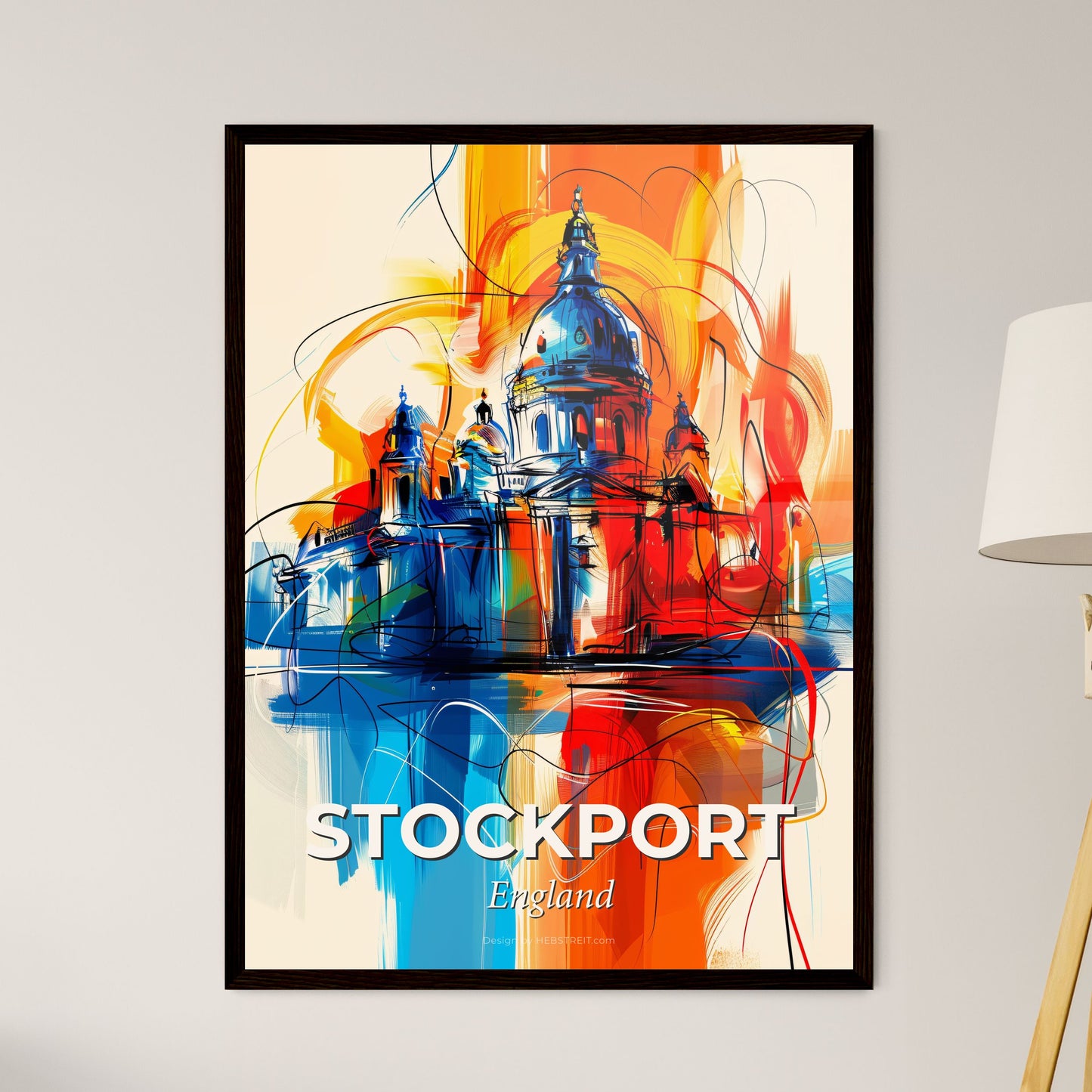 Vibrant Stockport, England - A Painting Of A Building With Colorful Paint