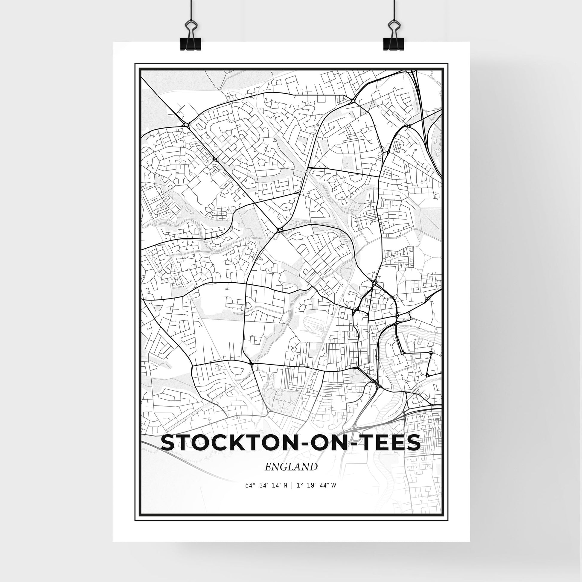 Stockton-on-Tees England - Premium City Map Poster