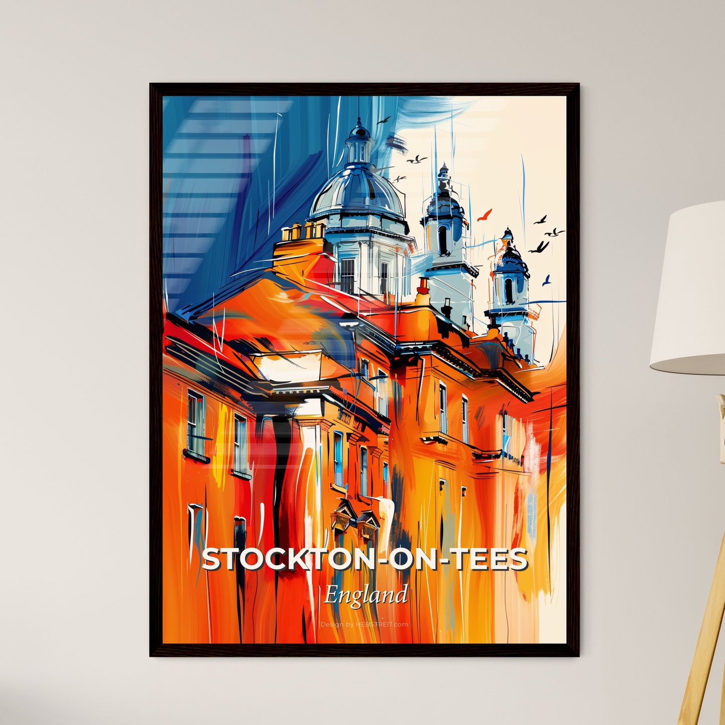 Vibrant Stockton-On-Tees, England - A Painting Of A Building