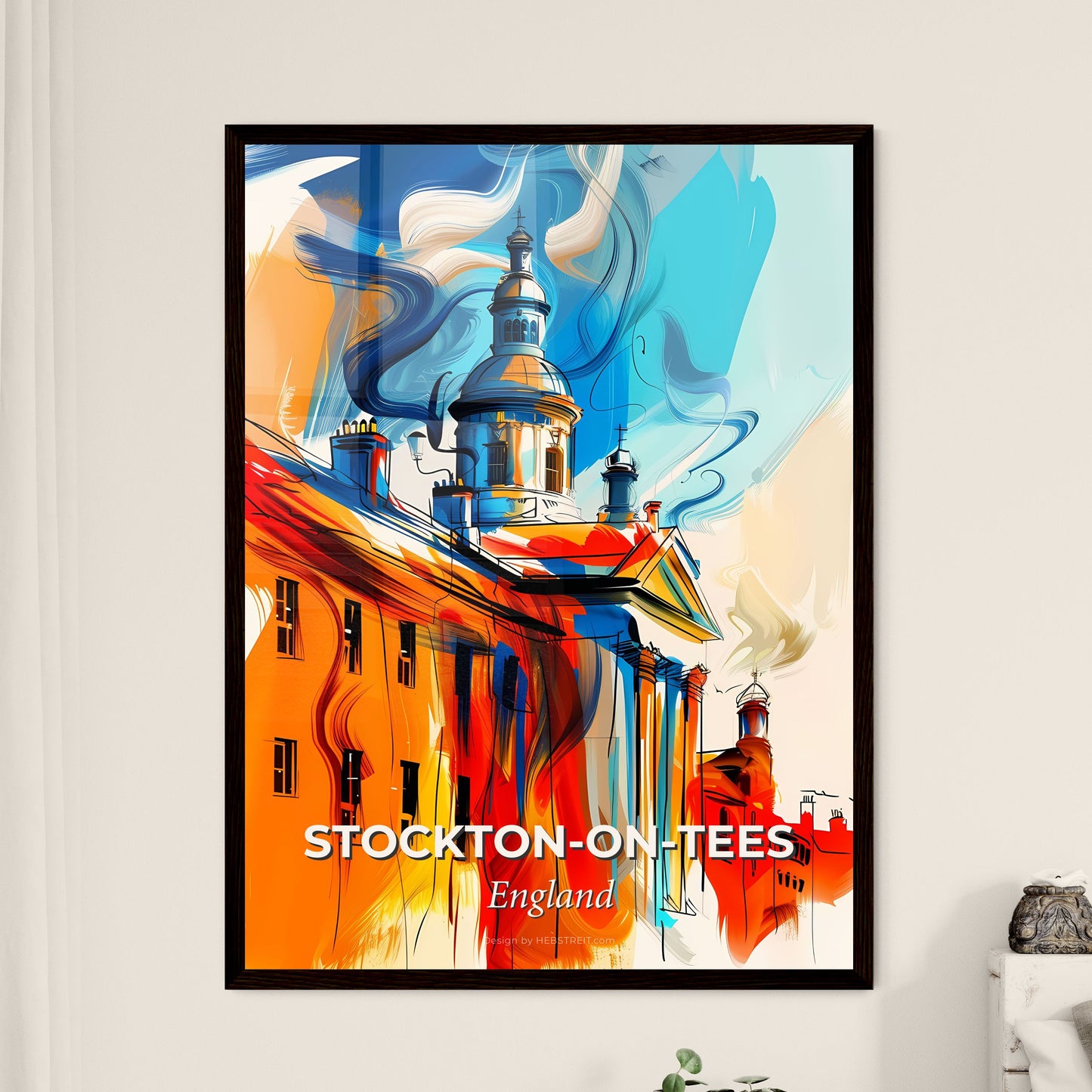 Vibrant Stockton-On-Tees, England - A Painting Of A Building