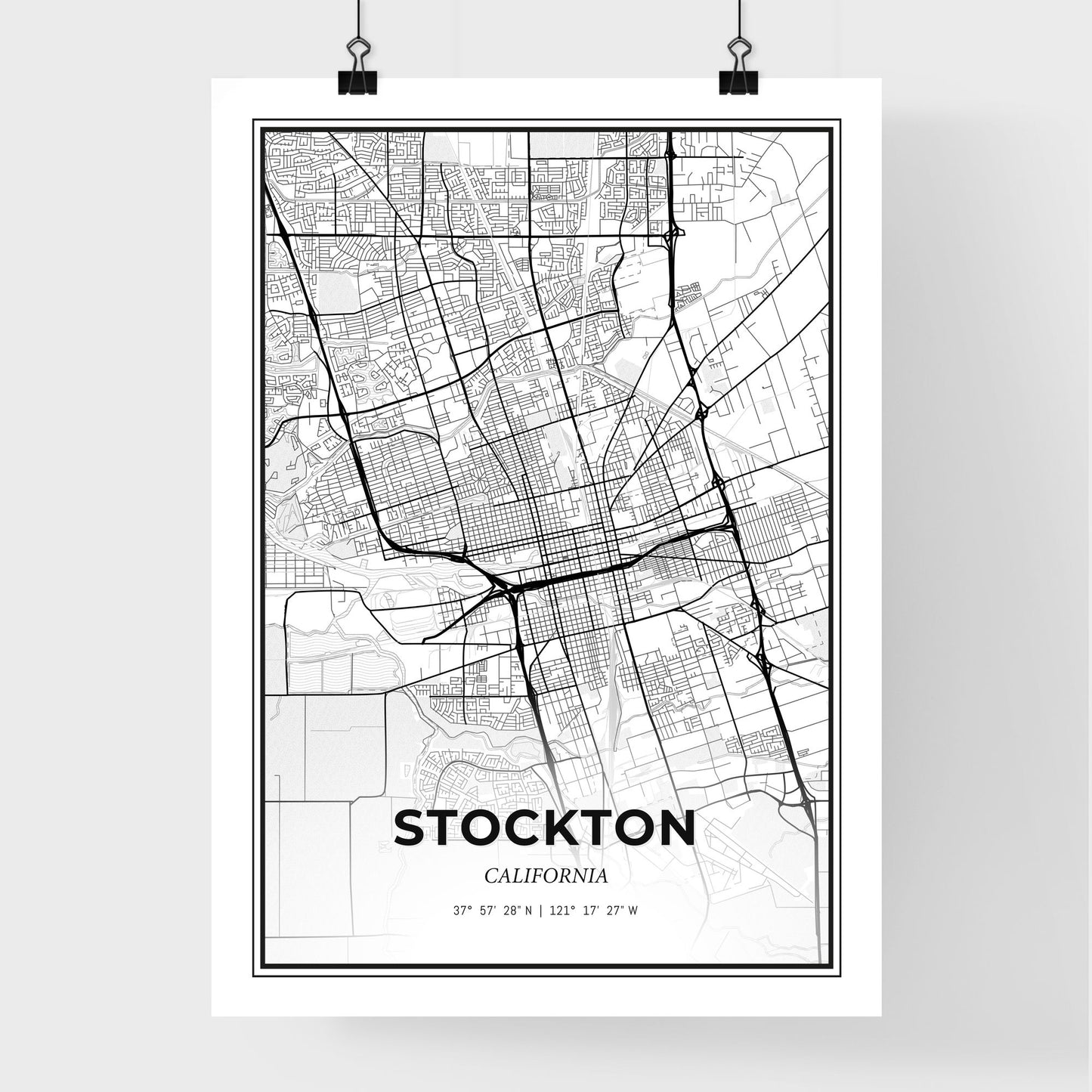 Stockton California - Premium City Map Poster