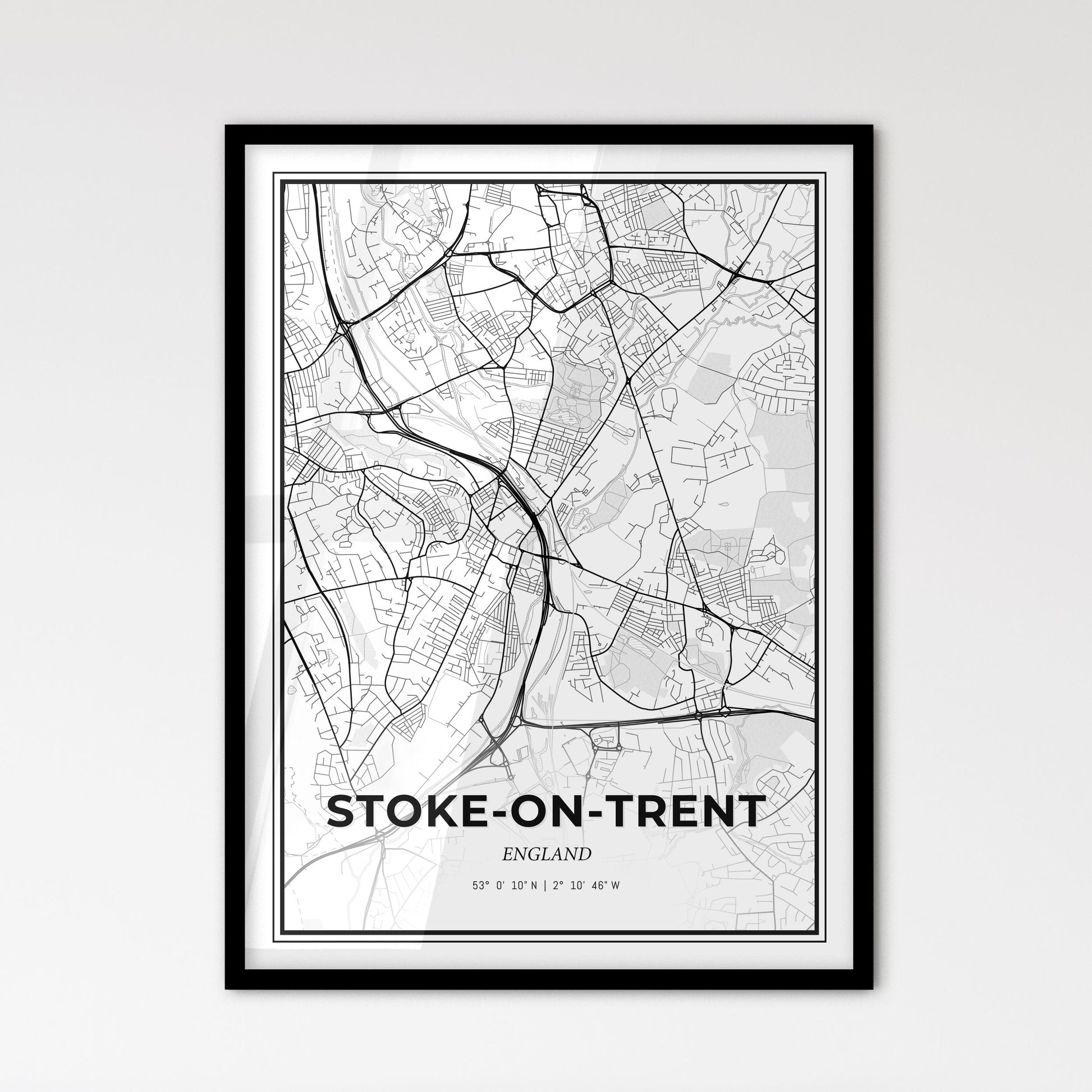 Stoke-on-Trent England - Scandinavian Style City Map for Modern Home Decor