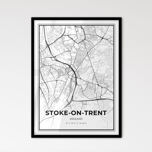 Stoke-on-Trent England - Scandinavian Style City Map for Modern Home Decor