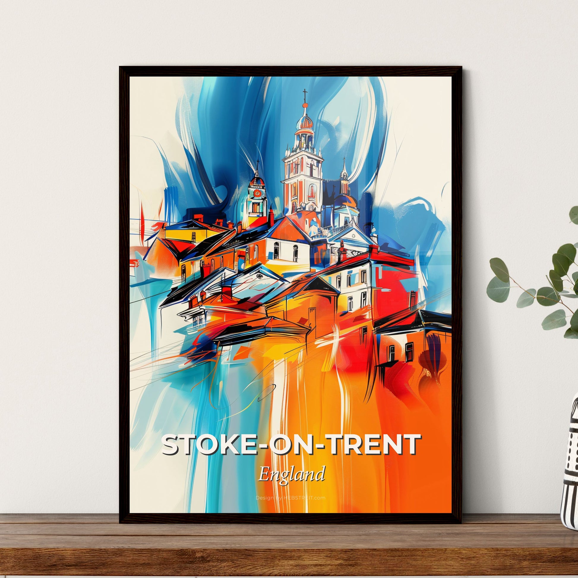 Vibrant Stoke-On-Trent, England - A Painting Of A Building