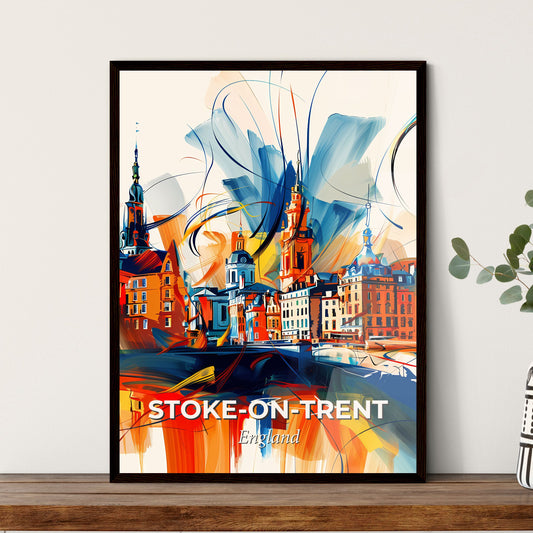 Vibrant Stoke-On-Trent, England - A Colorful Painting Of A City