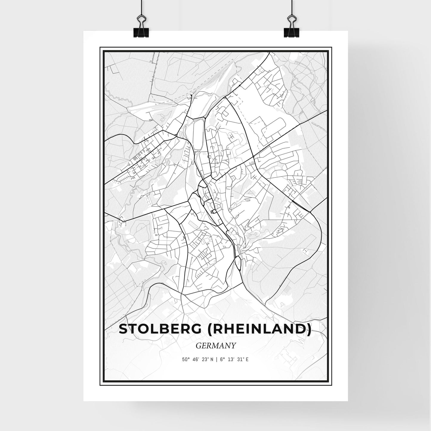 Stolberg (Rheinland) Germany - Premium City Map Poster