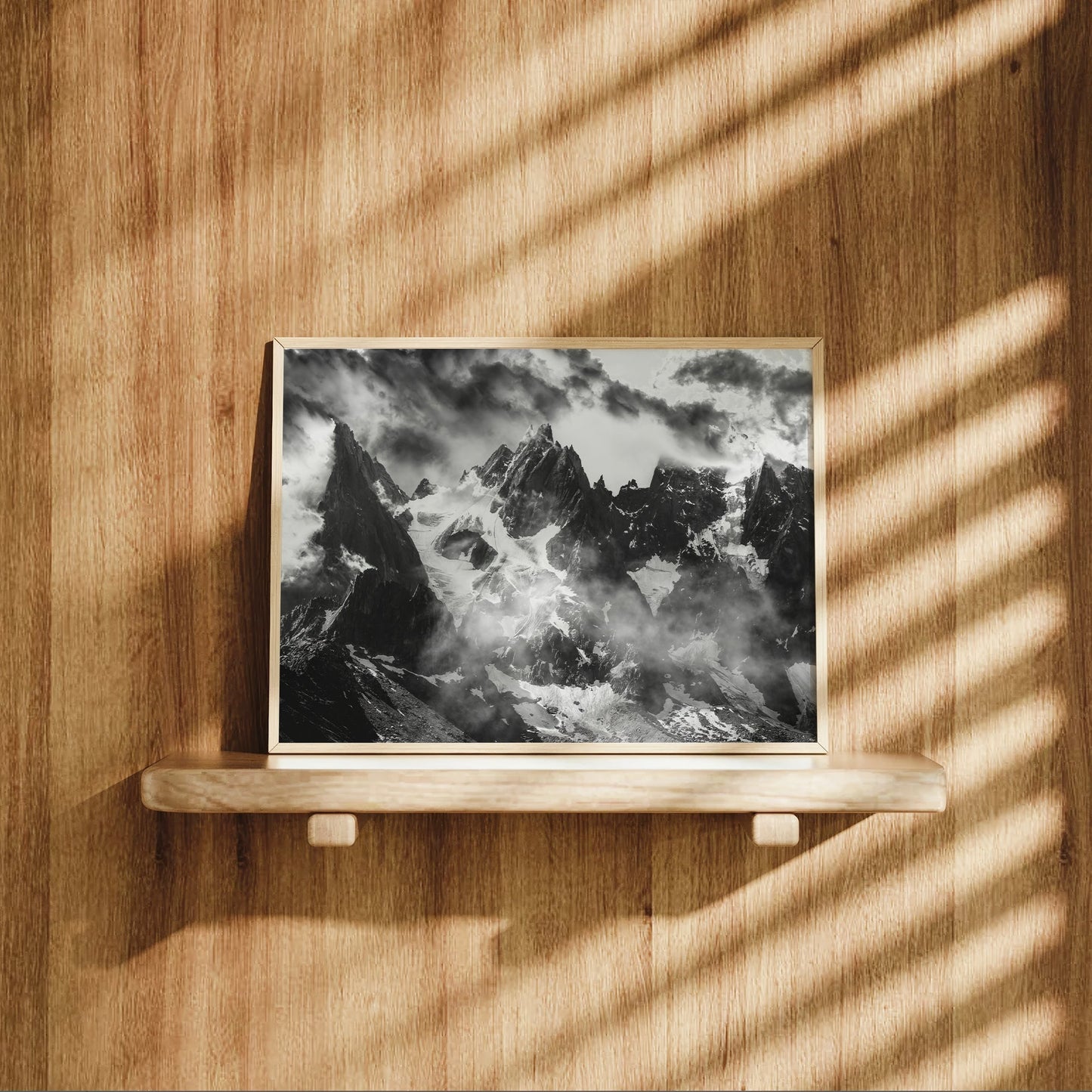Needles of Chamonix Black and White Photography Wall Art