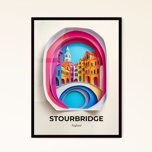 Vivid Stourbridge, England - a paper cut of a city with a bridge