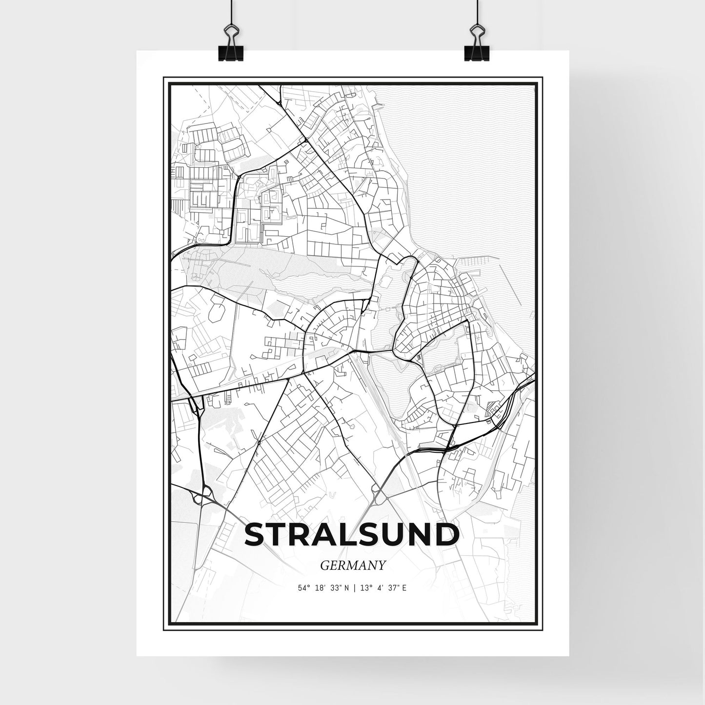 Stralsund Germany - Premium City Map Poster