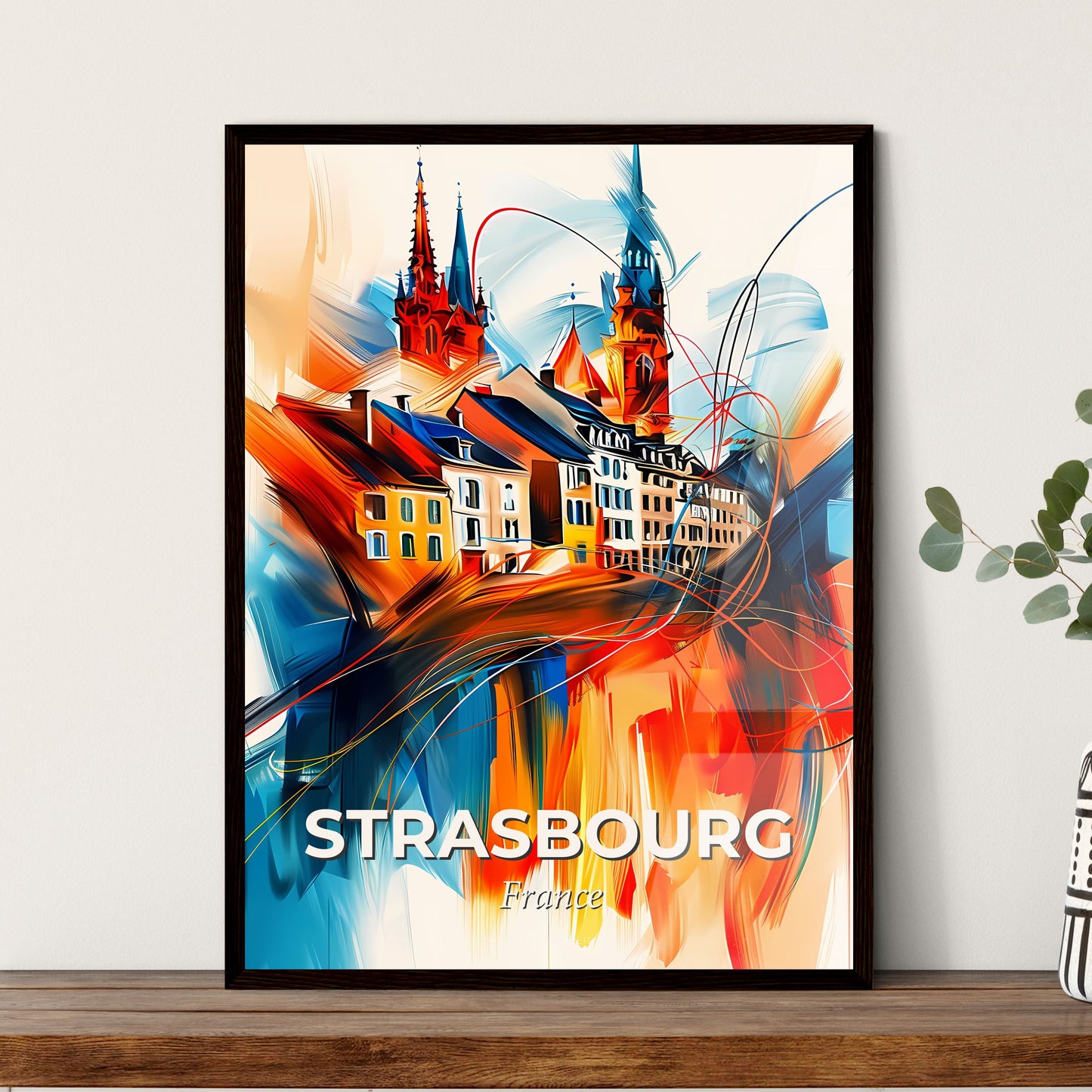 Vibrant Strasbourg, France - A Painting Of A City